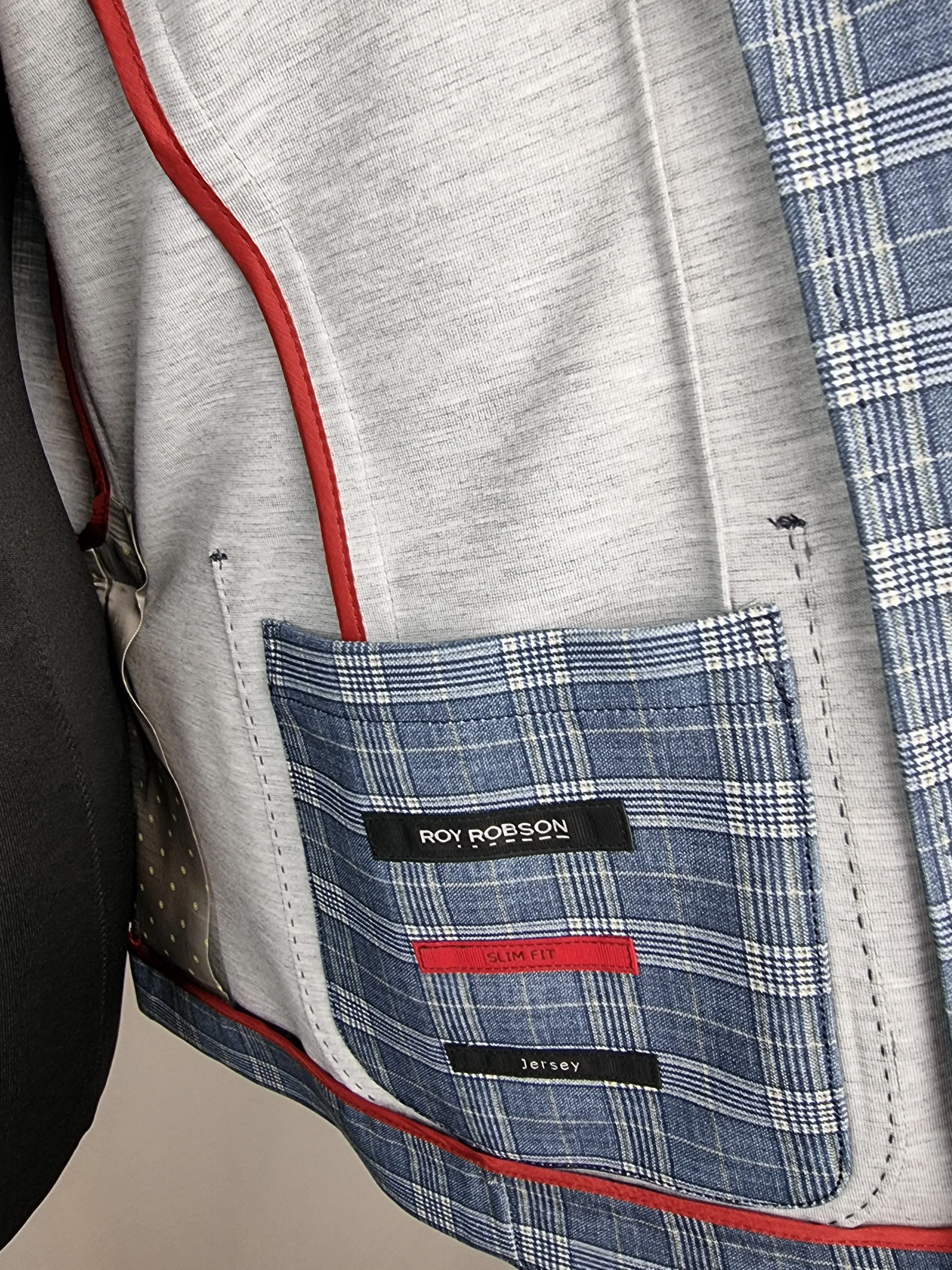 Roy Robson Slim Fit Jersey Check Jacket