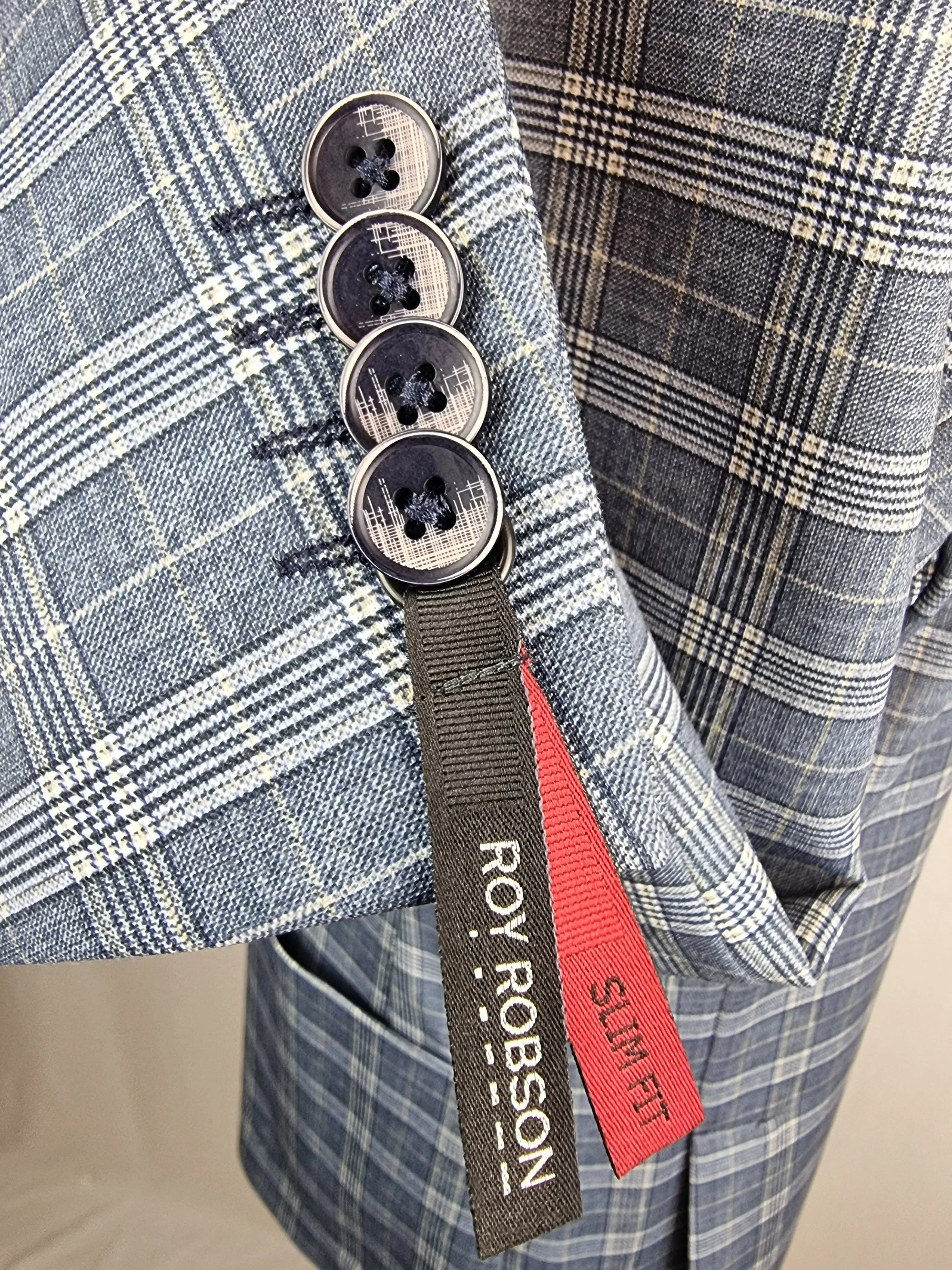 Roy Robson Slim Fit Jersey Check Jacket
