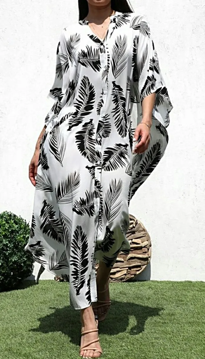 Seasons Of Life Flowy Summer Boho Shirt Dress w/Pockets