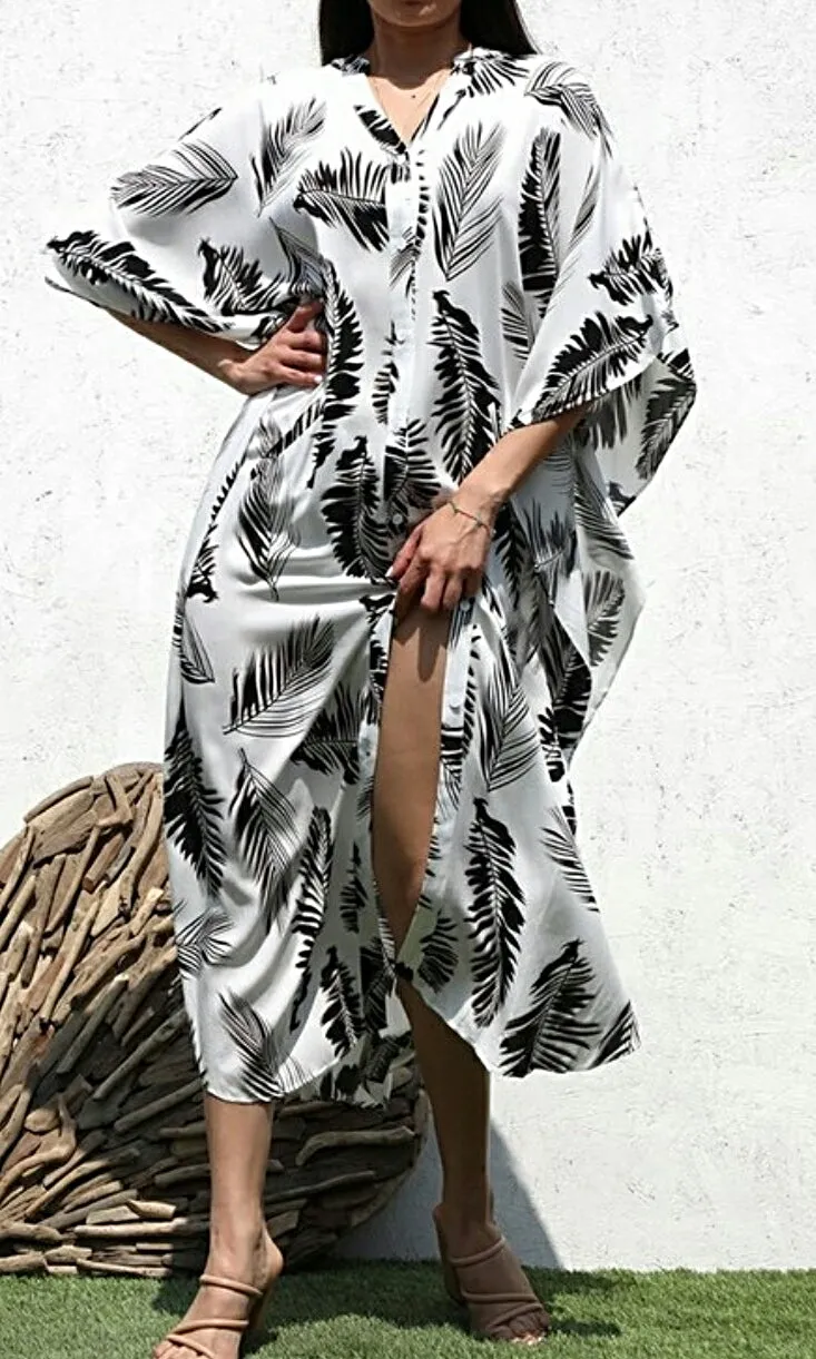 Seasons Of Life Flowy Summer Boho Shirt Dress w/Pockets