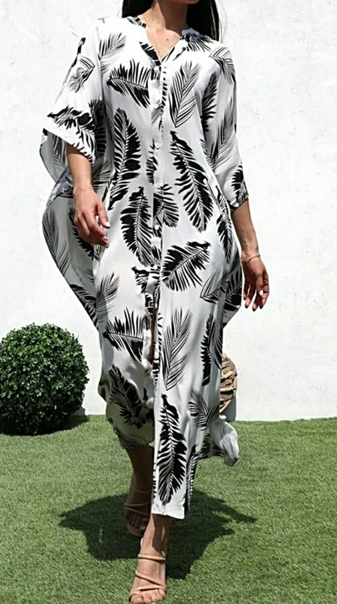 Seasons Of Life Flowy Summer Boho Shirt Dress w/Pockets