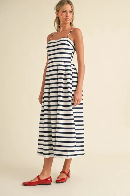 Striped Flare Midi