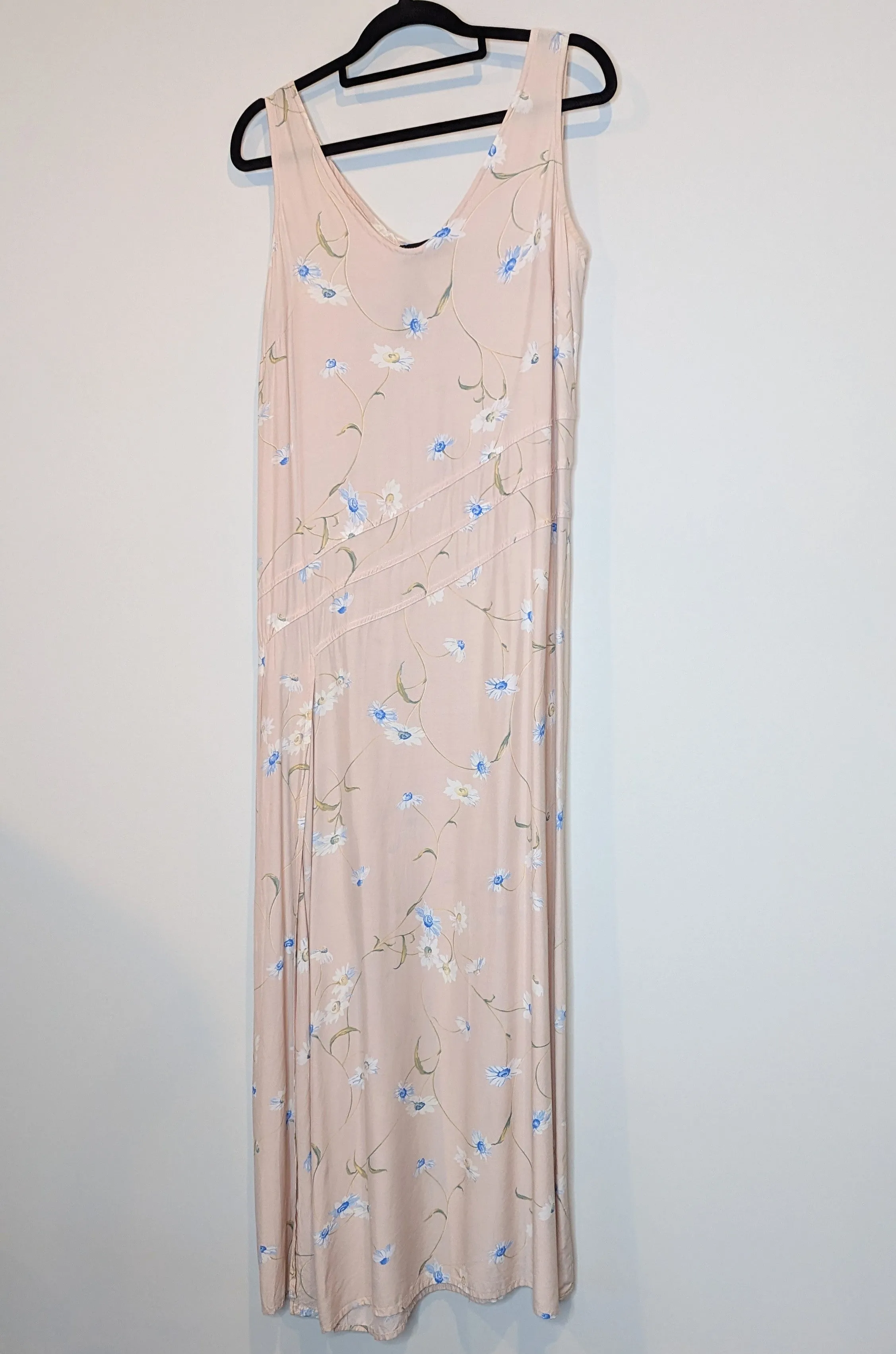 Vintage Camila Arthur Milano Pale Pink Floral Midi/Maxi Dress