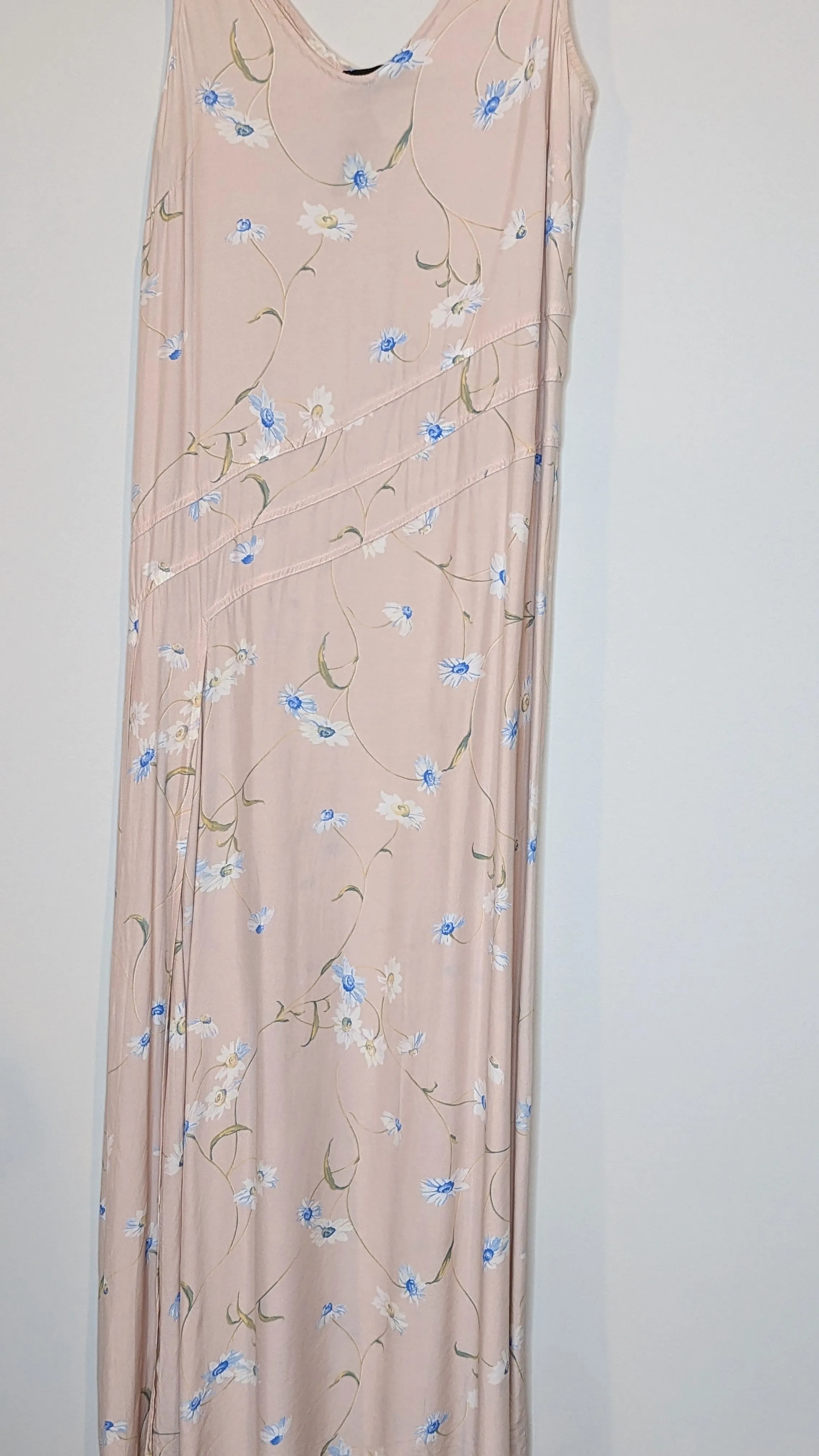 Vintage Camila Arthur Milano Pale Pink Floral Midi/Maxi Dress