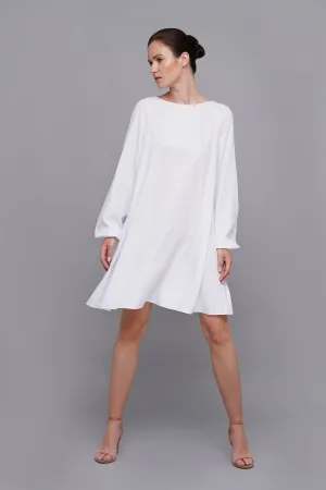 White long sleeve loose summer dress