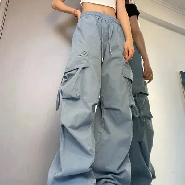 Women Y2K Cargo Pants Fashion Casual High Waist Baggy Trousers