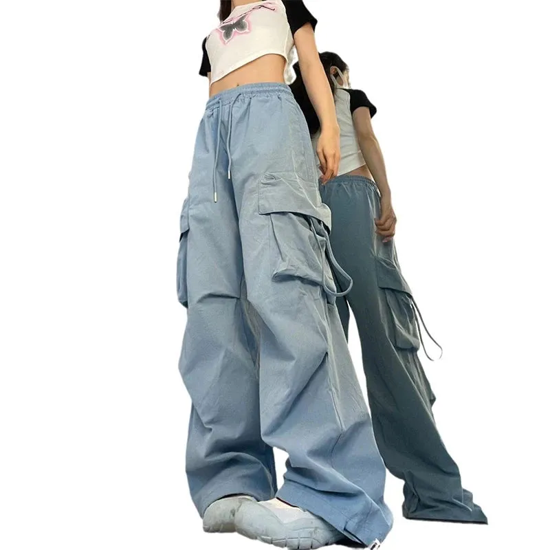 Women Y2K Cargo Pants Fashion Casual High Waist Baggy Trousers