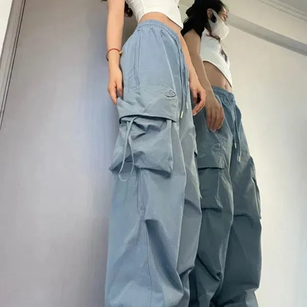 Women Y2K Cargo Pants Fashion Casual High Waist Baggy Trousers