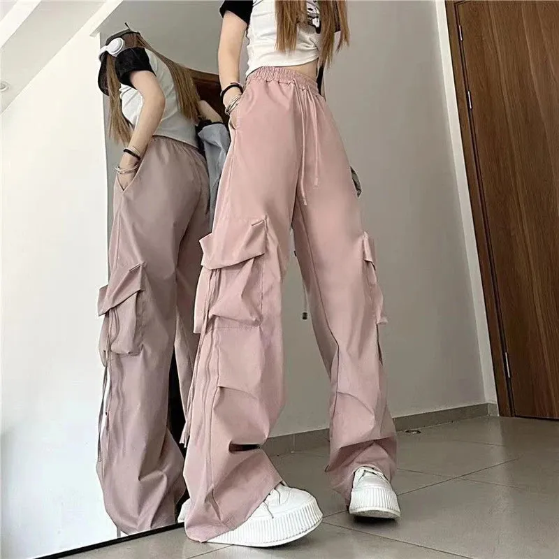 Women Y2K Cargo Pants Fashion Casual High Waist Baggy Trousers