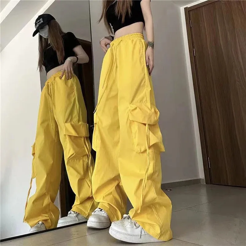 Women Y2K Cargo Pants Fashion Casual High Waist Baggy Trousers