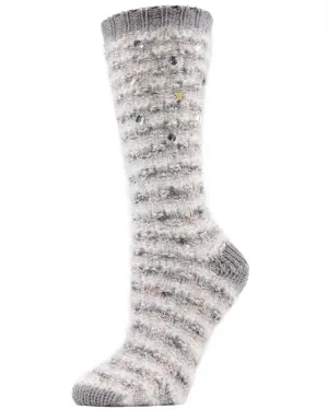 Women's Jeweled Knit Plush Crew Socks