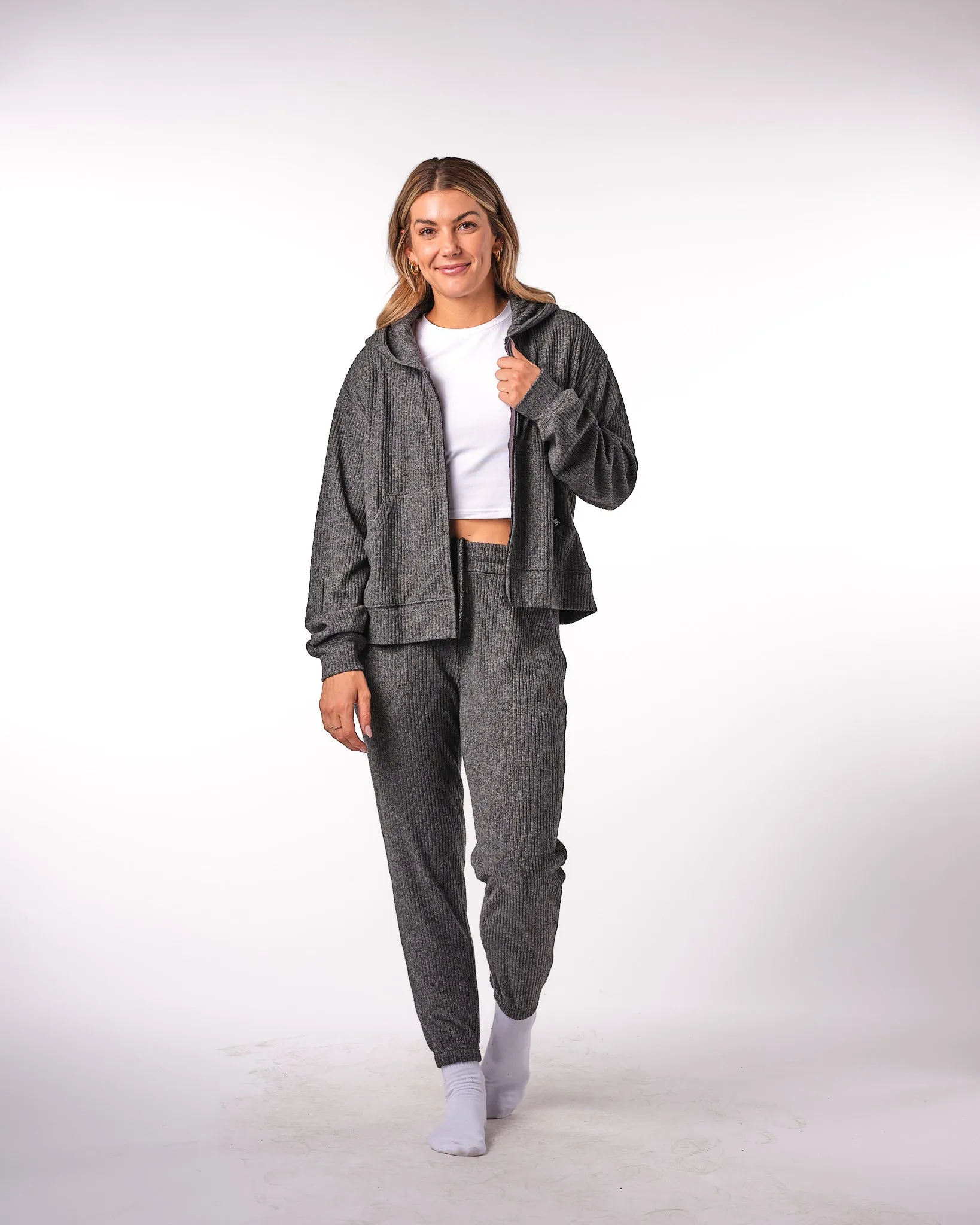 Womens Lightweight Zip - Charcoal