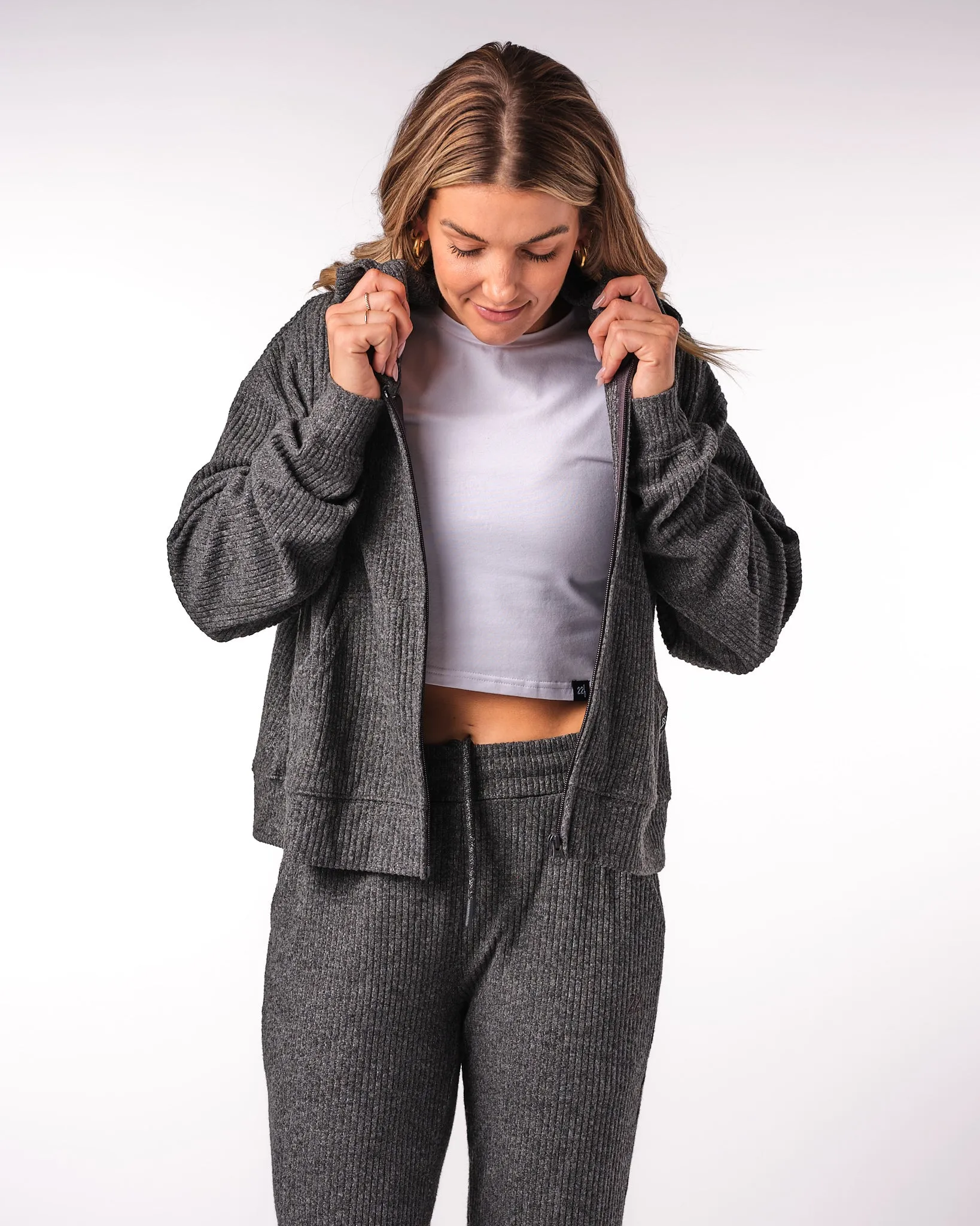 Womens Lightweight Zip - Charcoal