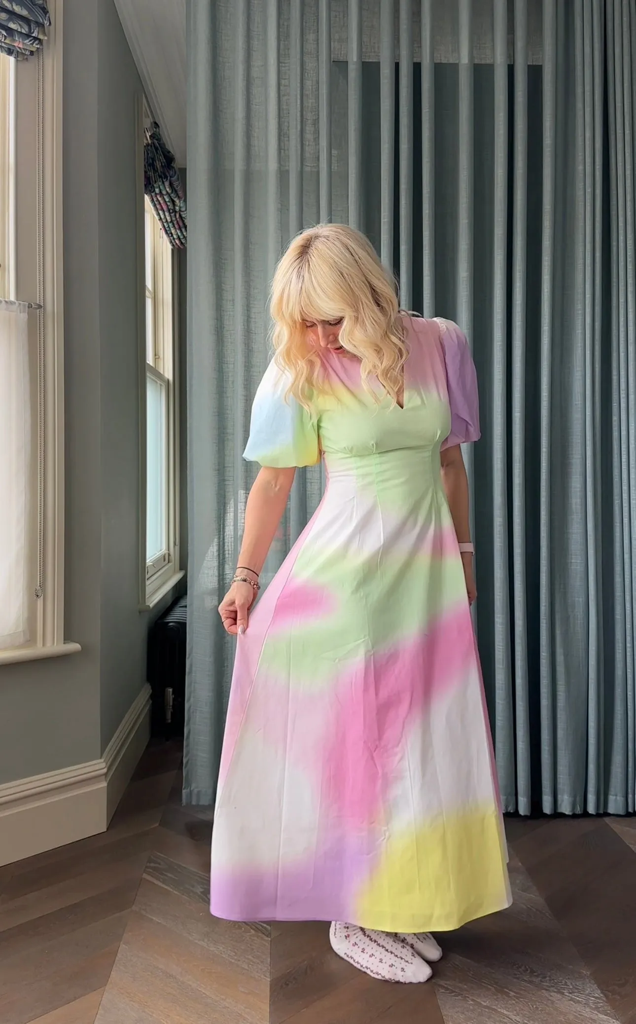 Zadie Pastel Blur Midi Dress