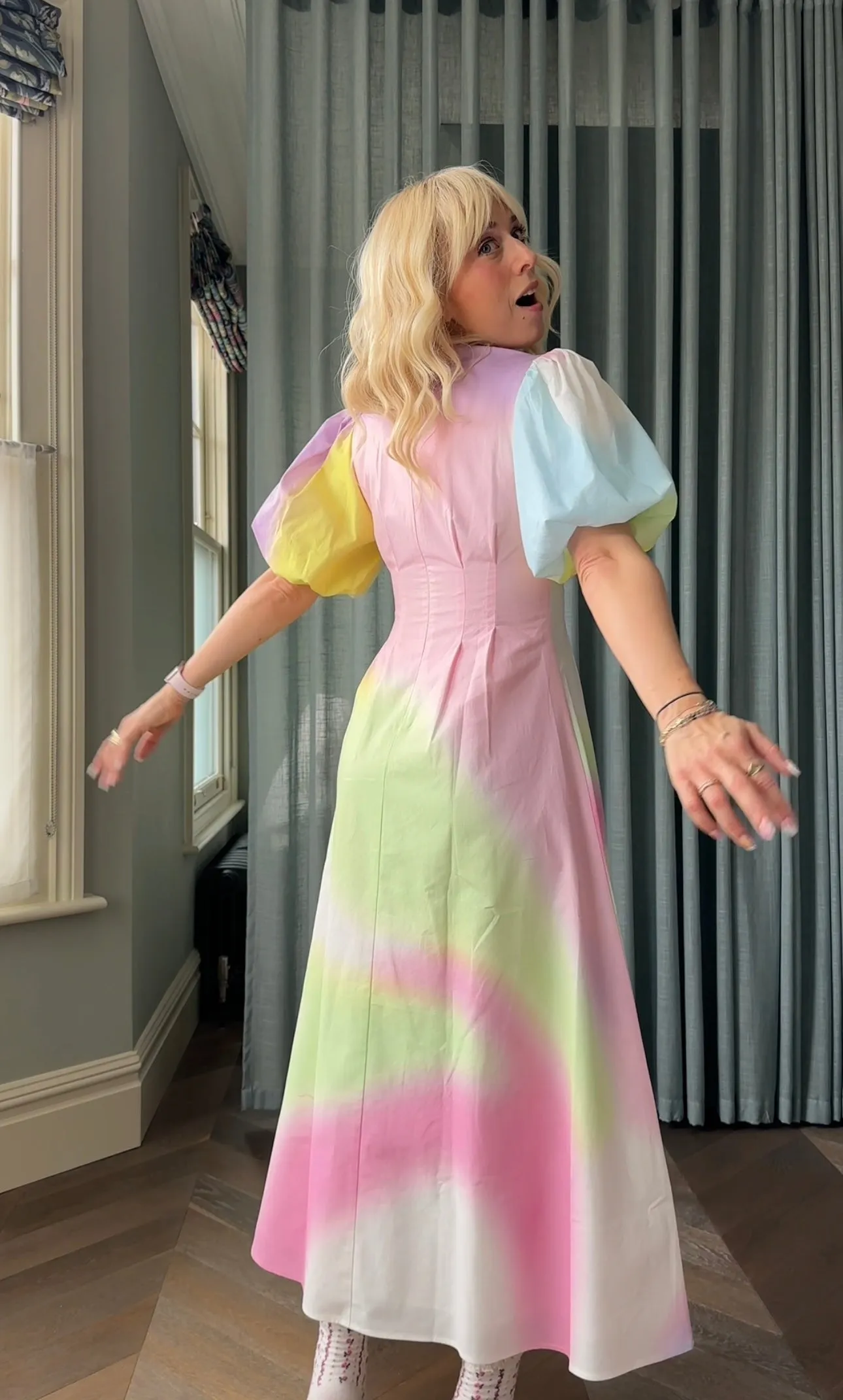 Zadie Pastel Blur Midi Dress