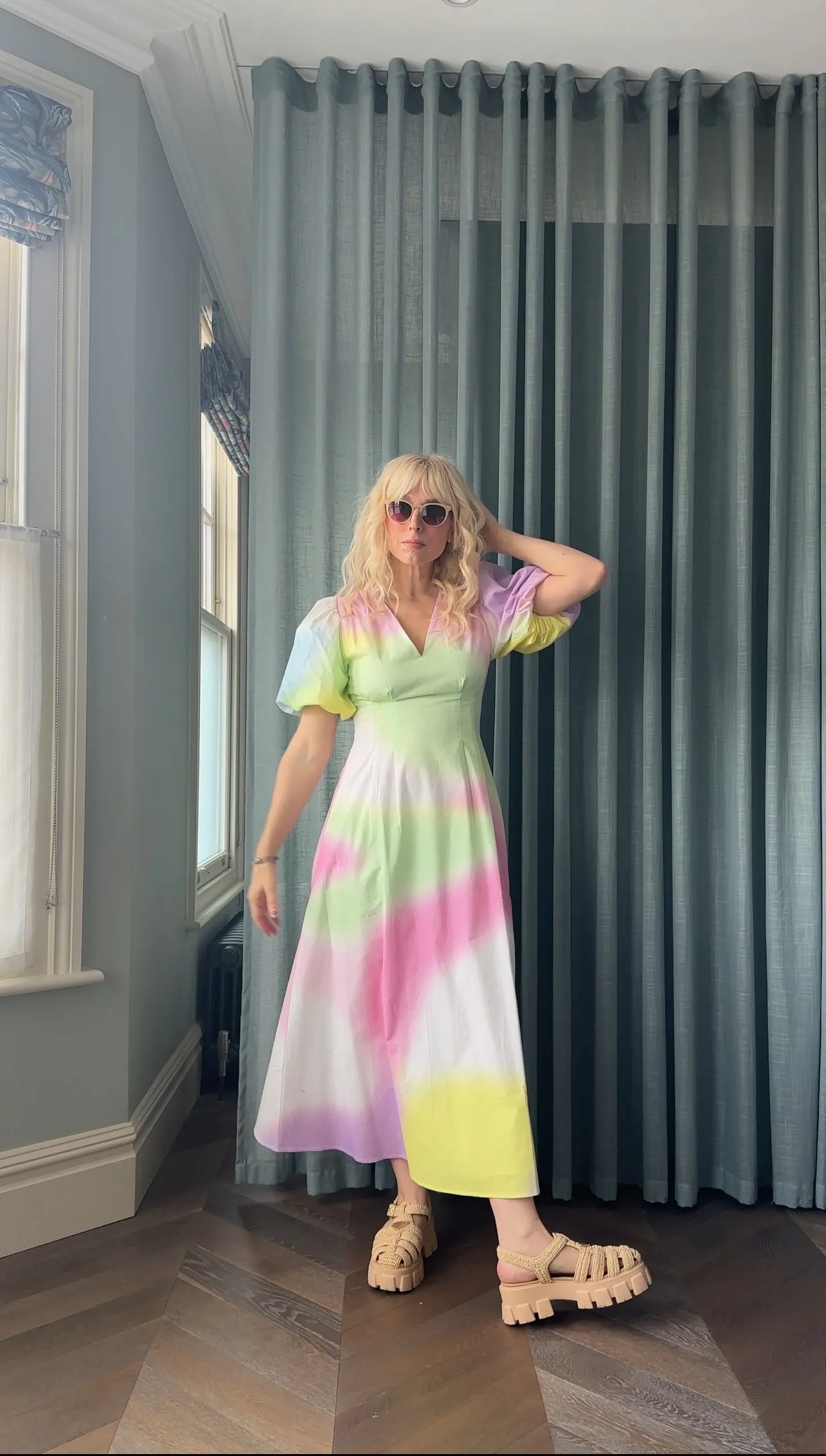 Zadie Pastel Blur Midi Dress